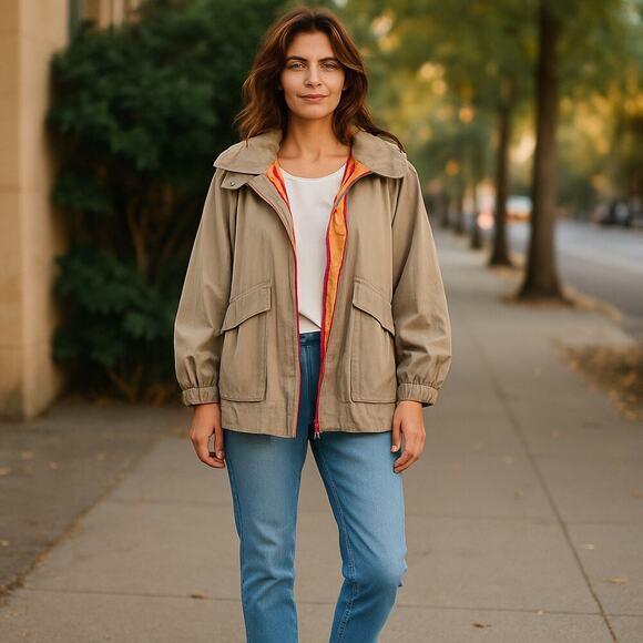 Free People Women's Open Front Hooded Jacket Long Sleeve Tan Size XS - Picture 3 of 12